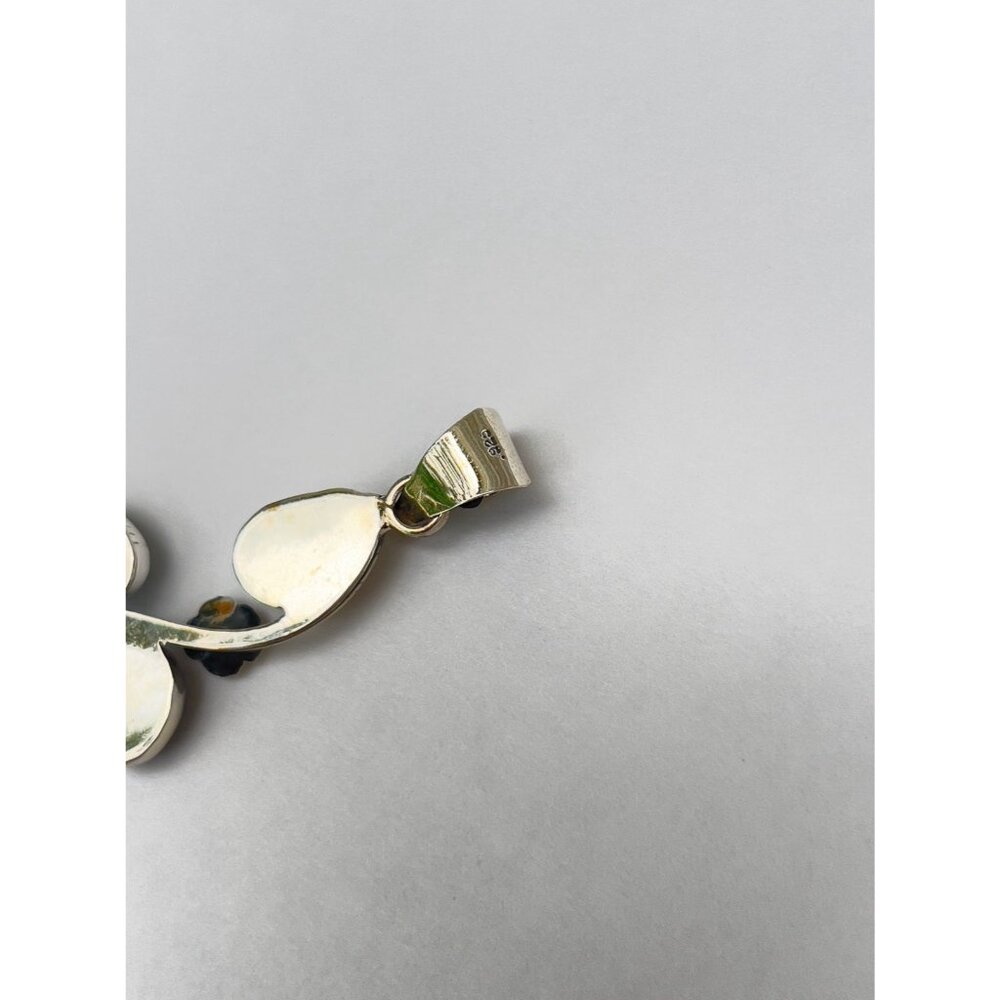 925 Sterling Silver multi stone pendant necklace - Picture 8 of 12